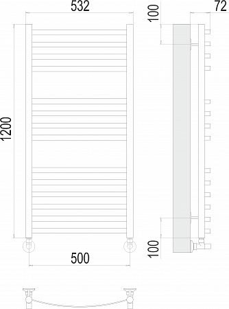 Авиэль П14 500х1200 Полотенцесушитель  TERMINUS Якутск - фото 3