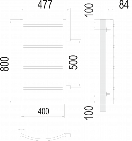 Классик П8 400х800 бп500 Полотенцесушитель  TERMINUS Якутск - фото 3