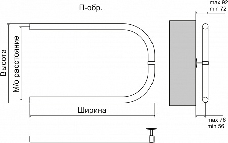 Эконом П-обр AISI 32х2 500х500 Полотенцесушитель  TERMINUS Якутск - фото 3