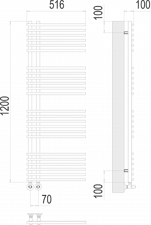 Астра П24 70х1200 Полотенцесушитель  TERMINUS Якутск - фото 3