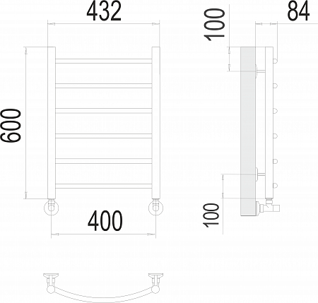 Классик П6 400х600 Полотенцесушитель  TERMINUS Якутск - фото 3