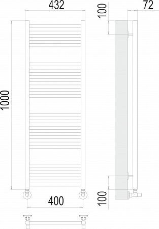 Аврора П20 400х1000 Полотенцесушитель  TERMINUS Якутск - фото 3