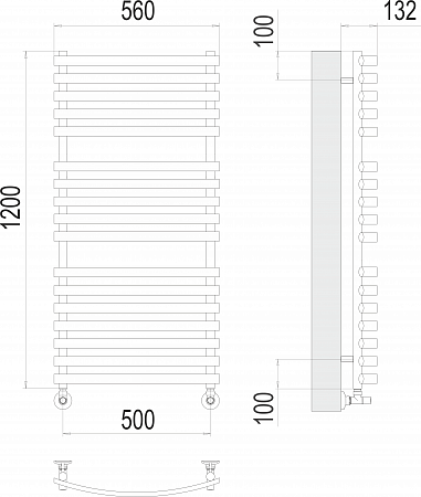 Капри П17 500х1200 Полотенцесушитель  TERMINUS Якутск - фото 3