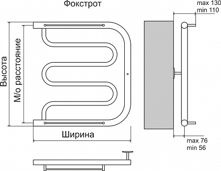 Фокстрот AISI 32х2 500х400 Полотенцесушитель  TERMINUS Якутск - фото 4