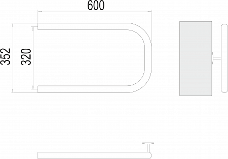 П-обр AISI 32х2 320х600 Полотенцесушитель  TERMINUS Якутск - фото 3