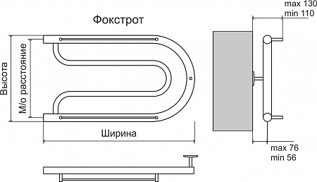 Фокстрот AISI 32х2 320х700 Полотенцесушитель  TERMINUS Якутск - фото 3