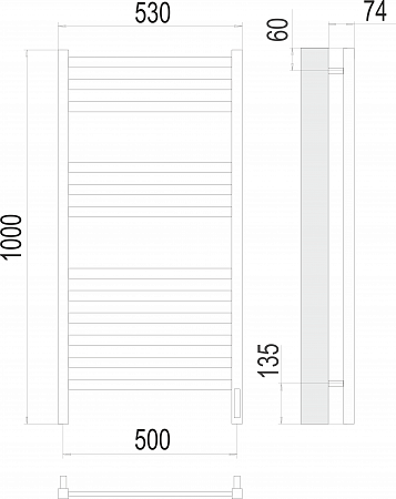 Енисей П12 500х1000  электро (sensor quick touch) Полотенцесушитель TERMINUS  Якутск - фото 3