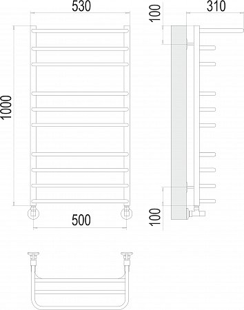 Арктур П10 500х1000 Полотенцесушитель  TERMINUS Якутск - фото 3