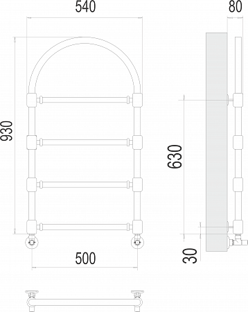 Версаль П4 500*930  Полотенцесушитель  TERMINUS Якутск - фото 3