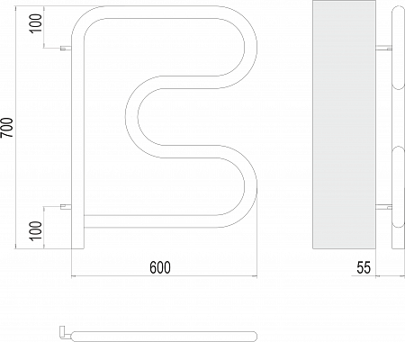 Электро 25 F-обр 600х600 поворотный Полотенцесушитель TERMINUS Якутск - фото 3