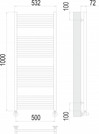 Аврора П20 500х1000 Полотенцесушитель  TERMINUS Якутск - фото 3