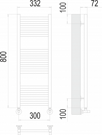 Аврора П16 300х800 Полотенцесушитель  TERMINUS Якутск - фото 3