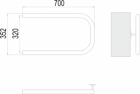 П-обр AISI 32х2 320х700 Полотенцесушитель  TERMINUS Якутск - фото 3