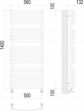 Капри П19 500х1400 Полотенцесушитель  TERMINUS Якутск - фото 3