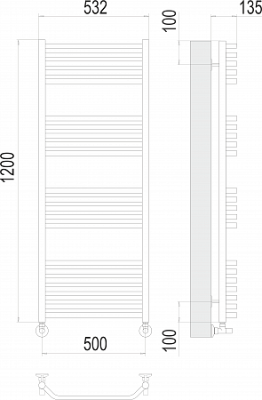 Виктория П22 500х1200 Полотенцесушитель  TERMINUS Якутск - фото 3