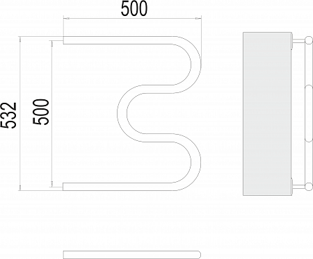 М-обр AISI 32х2 500х500 Полотенцесушитель  TERMINUS Якутск - фото 3
