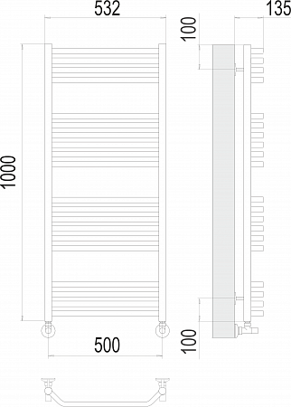 Виктория П20 500х1000 Полотенцесушитель  TERMINUS Якутск - фото 3