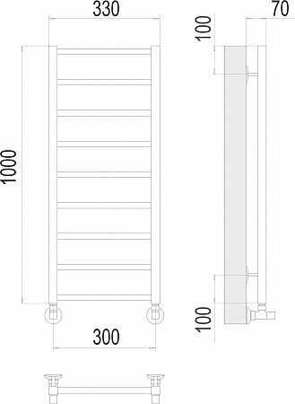 Контур П9 300х1000 Полотенцесушитель  TERMINUS Якутск - фото 3