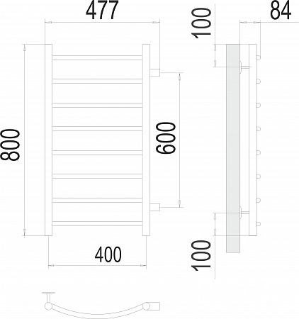 Классик П8 400х800 бп600 Полотенцесушитель  TERMINUS Якутск - фото 3