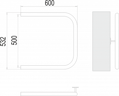 П-обр AISI 32х2 500х600 Полотенцесушитель  TERMINUS Якутск - фото 3