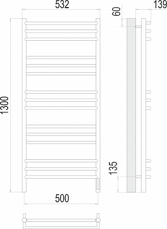 Прато П15 500х1300 электро (sensor quick touch) Полотенцесушитель  TERMINUS Якутск - фото 3