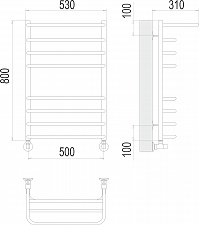 Арктур П8 500х800 Полотенцесушитель  TERMINUS Якутск - фото 3