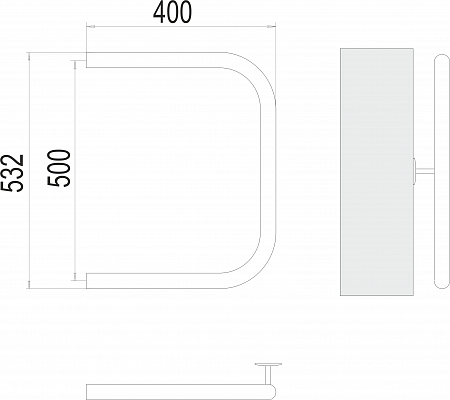 П-обр AISI 32х2 500х400 Полотенцесушитель  TERMINUS Якутск - фото 3